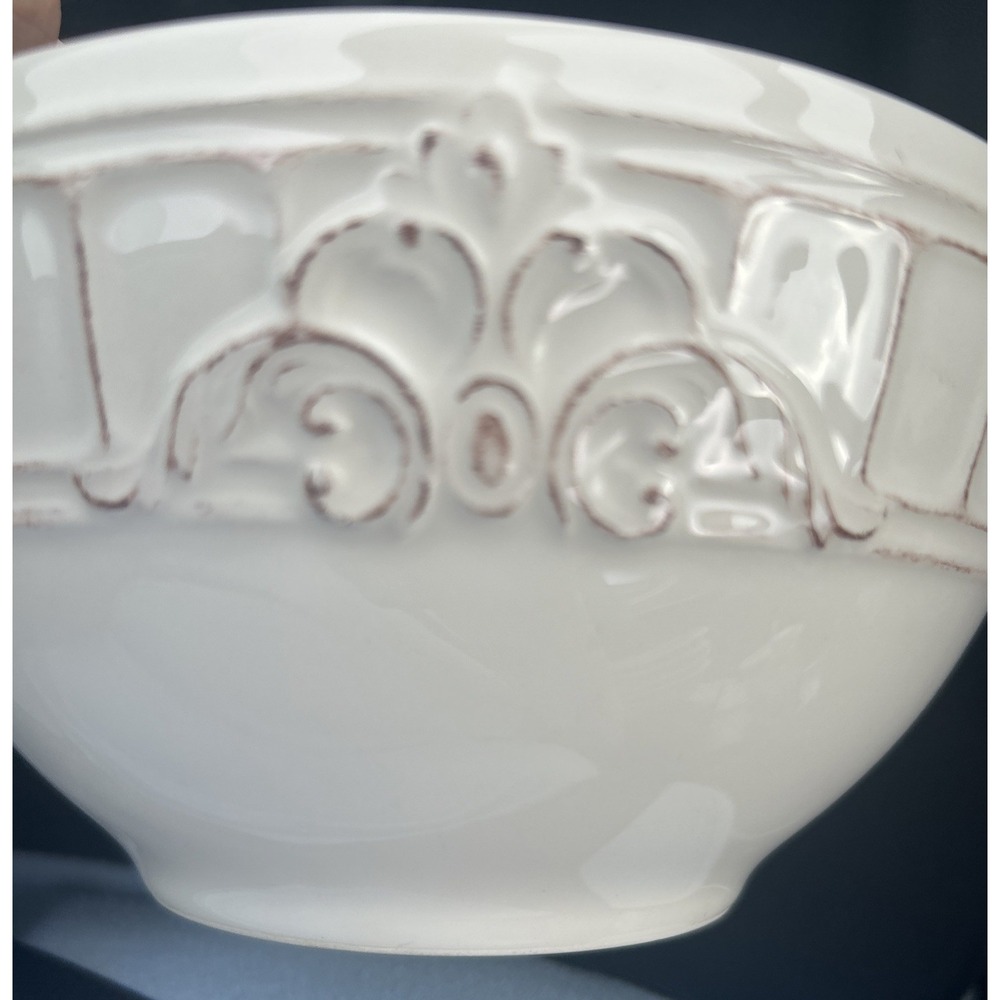 Matceramica Venice White Cereal/serving Bowl Made in Portugal 7.25" Round - Picture 4 of 8